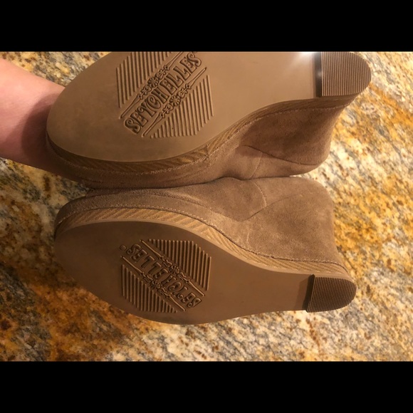 Seychelles tan suede peep toe wedges - size 9.5 - Picture 10 of 10